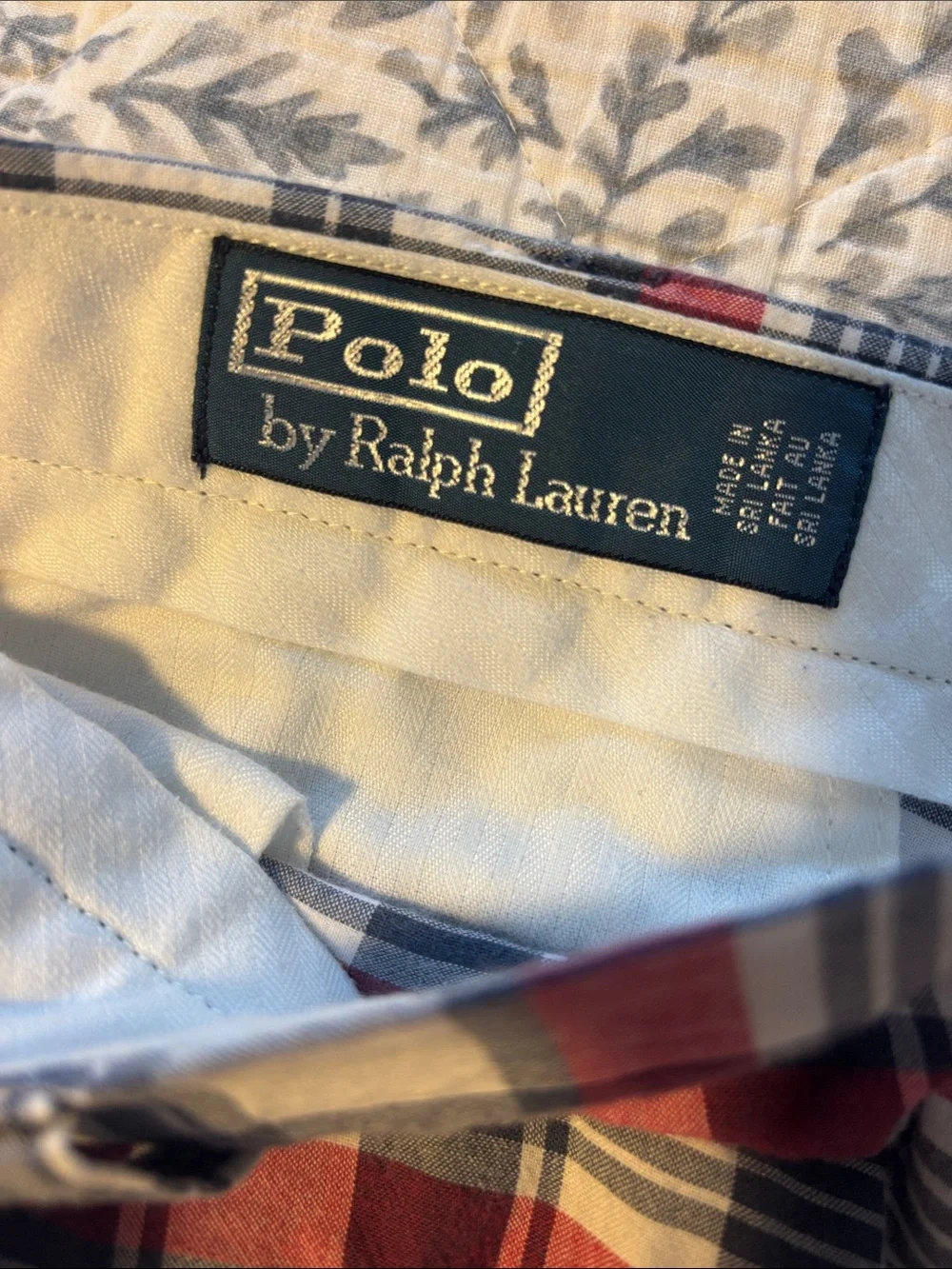 Polo by Ralph Lauren Red, Navy & White Plaid Flat Front Shorts Men’s Size 34
